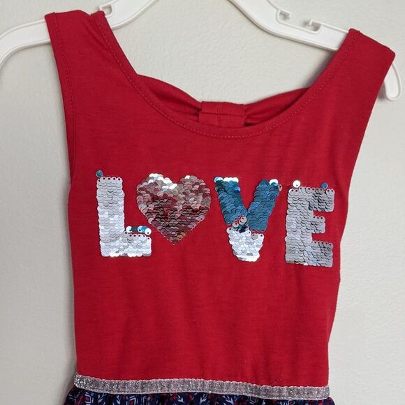 4th of July Independence Day Hi Low Dress - Size 7/8 - flippy sequins - Picture 2 of 7